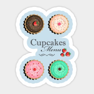 Cupcakes Menu Sticker